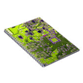 Carnet Carte de circuit Geek d'ordinateur Neon Jaune (Côté Droit)