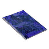 Carnet Carte de circuit imprimé cyber bleu technologie él (Côté Droit)