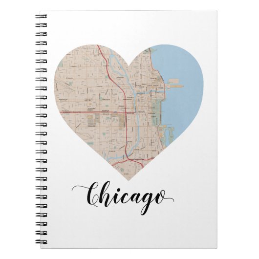 Carnet Carte de coeur de Chicago (Devant)