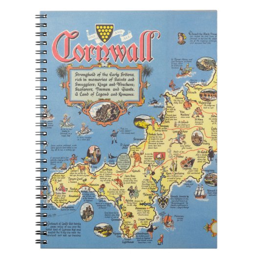 Carnet Carte de Cornwall, Angleterre (Devant)