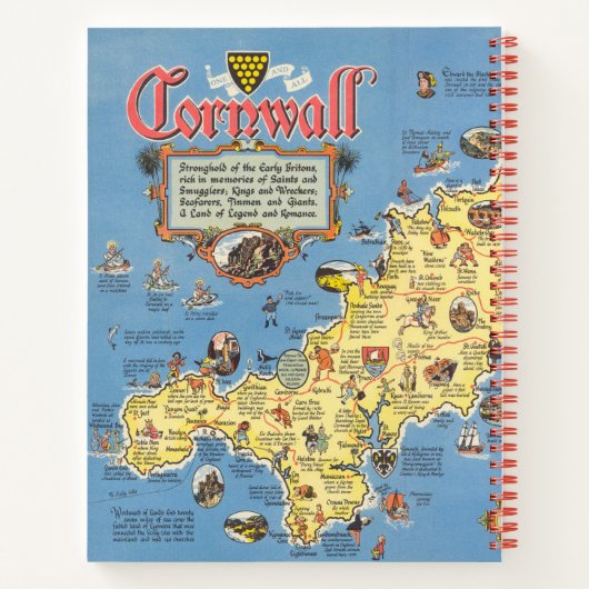 Carnet Carte de Cornwall, Angleterre (Dos)