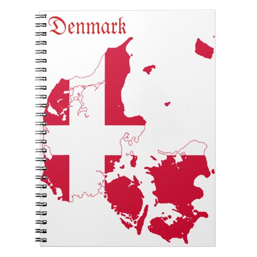 Carnet Carte de drapeau du Danemark (Devant)