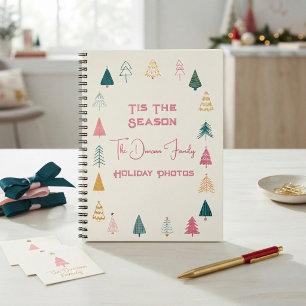 Carnet Carte de fêtes de Noël aux arbres fantaisistes ros