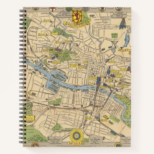 Carnet Carte de Glasgow, Angleterre (Devant)