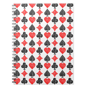 Carnet Carte de jeu noir/blanc/rouge Tous les symboles Li