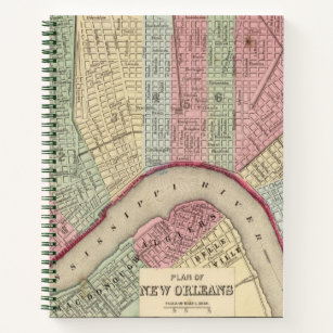 Carnet Carte de la Nouvelle-Orléans par Mitchell