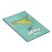 Carnet Carte de la Sicile Italie style vintage (Côté Droit)