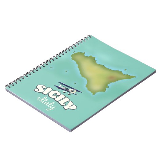 Carnet Carte de la Sicile Italie style vintage (Côté gauche)