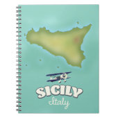 Carnet Carte de la Sicile Italie style vintage (Devant)