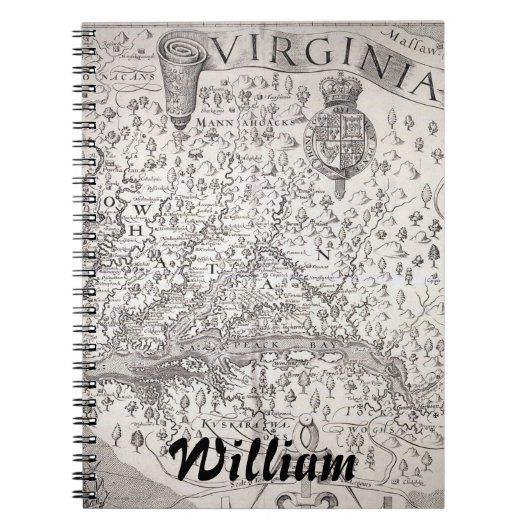 Carnet Carte de la Virginie, 1612 (Devant)
