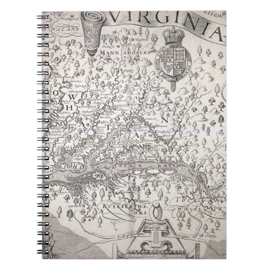 Carnet Carte de la Virginie, 1612 (Devant)