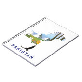 Carnet Carte de l'affiche de voyage au Pakistan (Côté gauche)