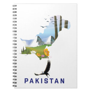 Carnet Carte de l'affiche de voyage au Pakistan