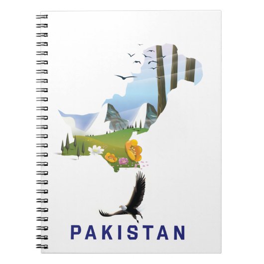 Carnet Carte de l'affiche de voyage au Pakistan (Devant)