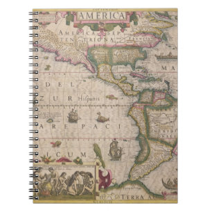 Carnet Carte de l'Amérique, du Mercator "atlas", pub. pa