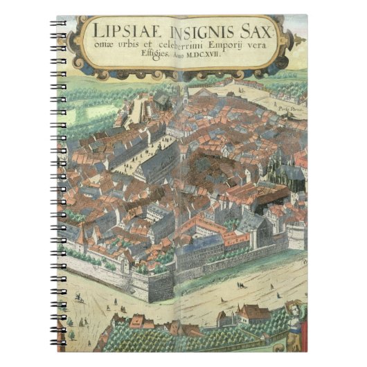 Carnet Carte de Leipzig, de "Civitates Orbis Terrarum" (Devant)