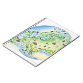 Carnet Carte de l'Europe avec des illustrations de célèbr (Côté gauche)