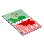Carnet Carte de l'Iran avec drapeau et emblème (Côté Droit)