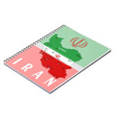 Carnet Carte de l'Iran avec drapeau et emblème (Côté gauche)