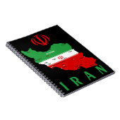 Carnet Carte de l'Iran avec drapeau et emblème (Côté Droit)