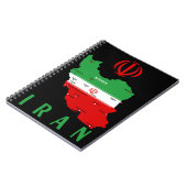 Carnet Carte de l'Iran avec drapeau et emblème (Côté gauche)