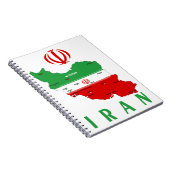 Carnet Carte de l'Iran avec drapeau et emblème (Côté Droit)