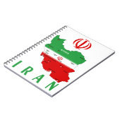 Carnet Carte de l'Iran avec drapeau et emblème (Côté gauche)