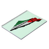 Carnet Carte de Palestine avec drapeau et Motif Keffiyeg (Côté gauche)