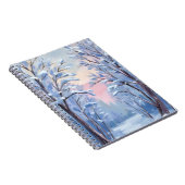 Carnet Carte de peinture à l'aquarelle de la forêt enneig (Côté Droit)