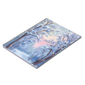 Carnet Carte de peinture à l'aquarelle de la forêt enneig (Côté gauche)