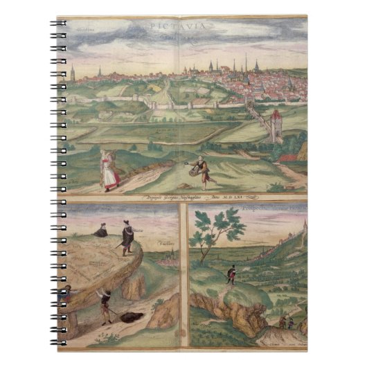 Carnet Carte de Poitiers, de "Civitates Orbis Terrarum" b (Devant)