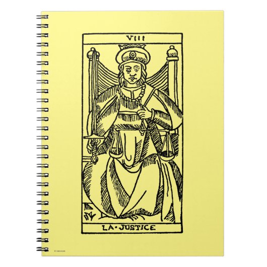 Carnet Carte de tarot : Justice (Devant)