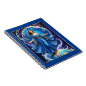 Carnet Carte de Tarot, le Monde, en Bleu Profond (Côté Droit)