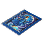 Carnet Carte de Tarot, le Monde, en Bleu Profond (Côté gauche)