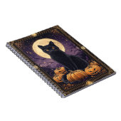 Carnet Carte de tarot thématique Halloween avec un chat n (Côté Droit)