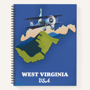 Carnet Carte de Virginie-Occidentale États-Unis