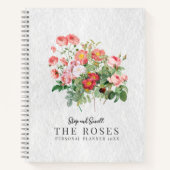 Carnet Carte de vision personnalisée Script moderne Roses (Devant)