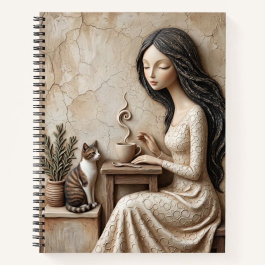 Carnet Carte de vœux Thé et Chat Quiet Studio (Devant)