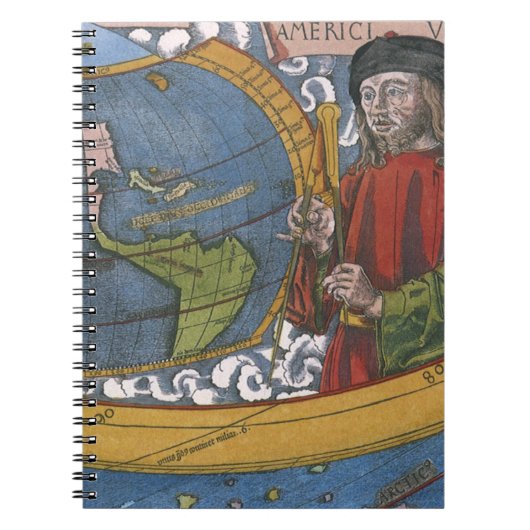 Carnet Carte des Amériques avec Explorer Amerigo Vespucci (Devant)