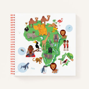 Carnet Carte des animaux d'Afrique