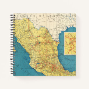 Carnet Carte des chemins de fer nationaux du Mexique