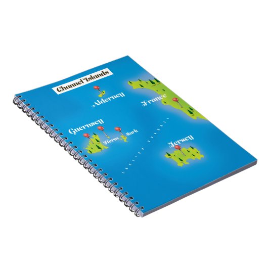 Carnet Carte des îles Anglo-Normandes affiche. (Côté Droit)