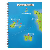 Carnet Carte des îles Anglo-Normandes affiche. (Devant)