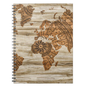 Carnet Carte des informations sur le bois de papier