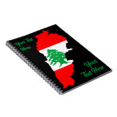 Carnet Carte du Liban avec drapeau (Côté Droit)