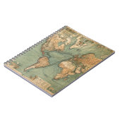 Carnet Carte du monde ancienne vintage (Côté gauche)