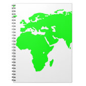 Carnet Carte du monde blanc vert (Devant)