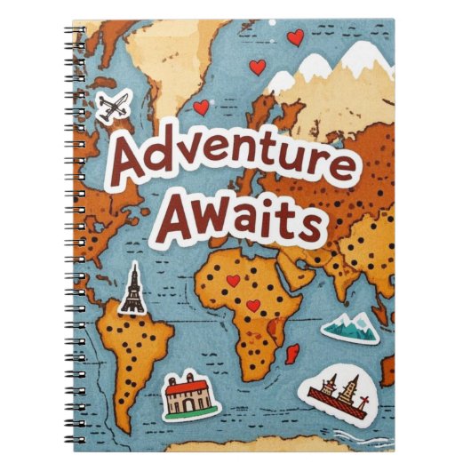 Carnet Carte du monde de voyage avec devis (Devant)