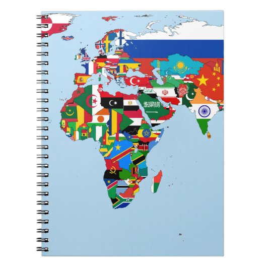 Carnet Carte du monde des drapeaux 2 (Devant)