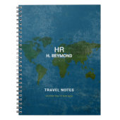 Carnet Carte du monde moderne bleu démuni (Devant)